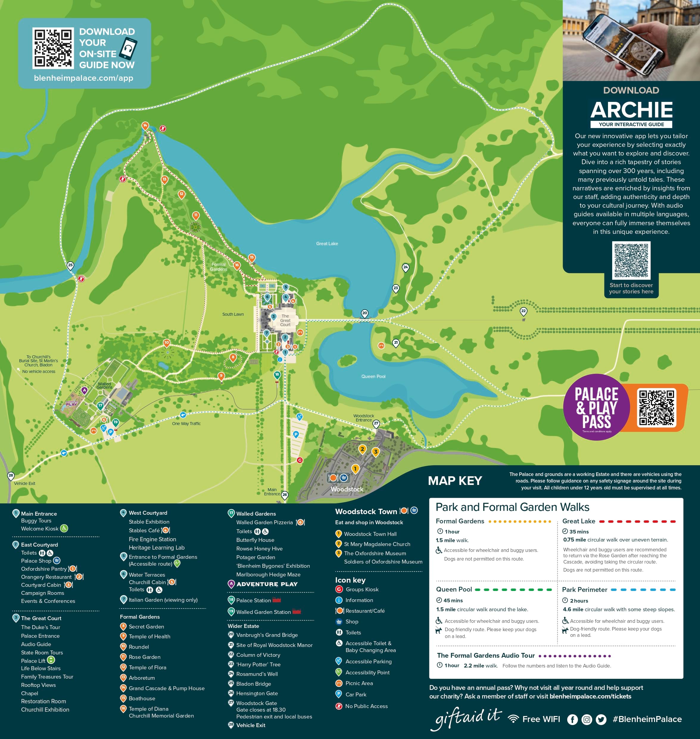 Map of Blenheim Palace and gardens