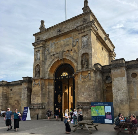 Guided tour group entering Blenheim Palace